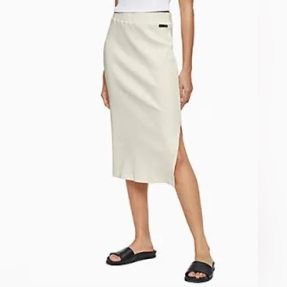 CK Jeans White Ribbed Skirt